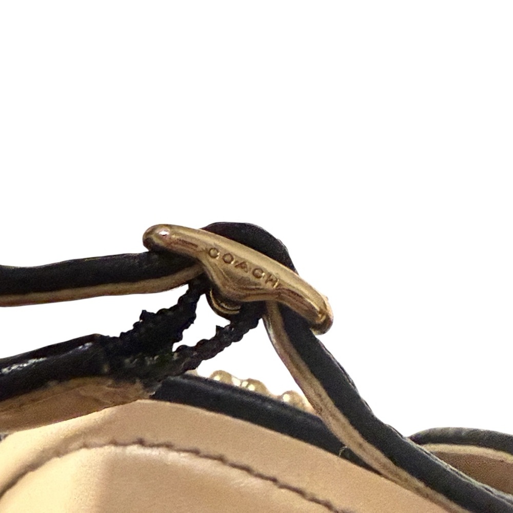 COACH Vae Skimmer Studded Slingback Flats Black  Leather Women’s Sz 10B - Picture 6 of 16